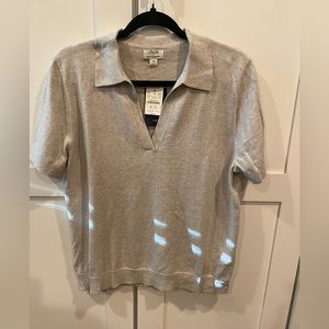 J. Crew short sleeve cashmere blend polo top - NWT